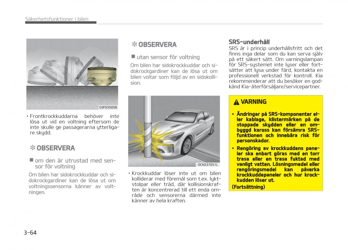 KIA Stinger instruktionsbok / page 84