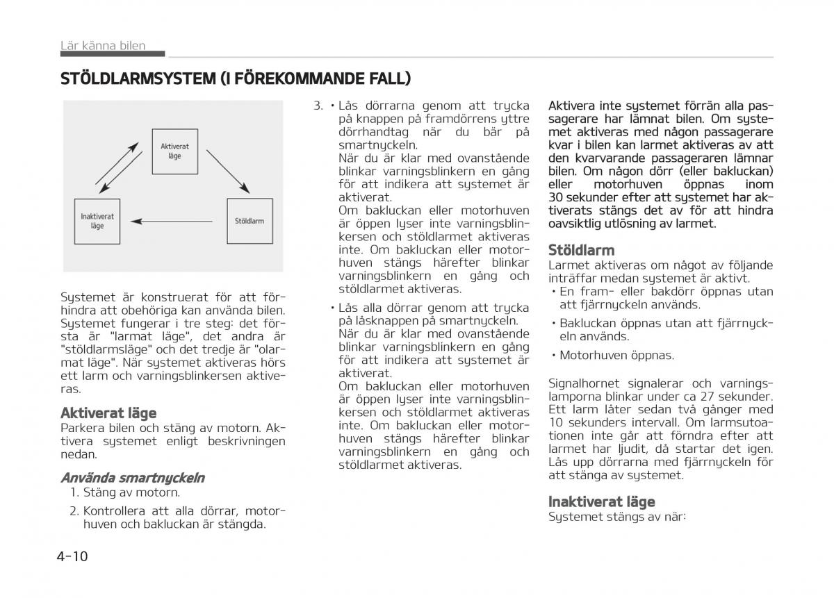 KIA Stinger instruktionsbok / page 100