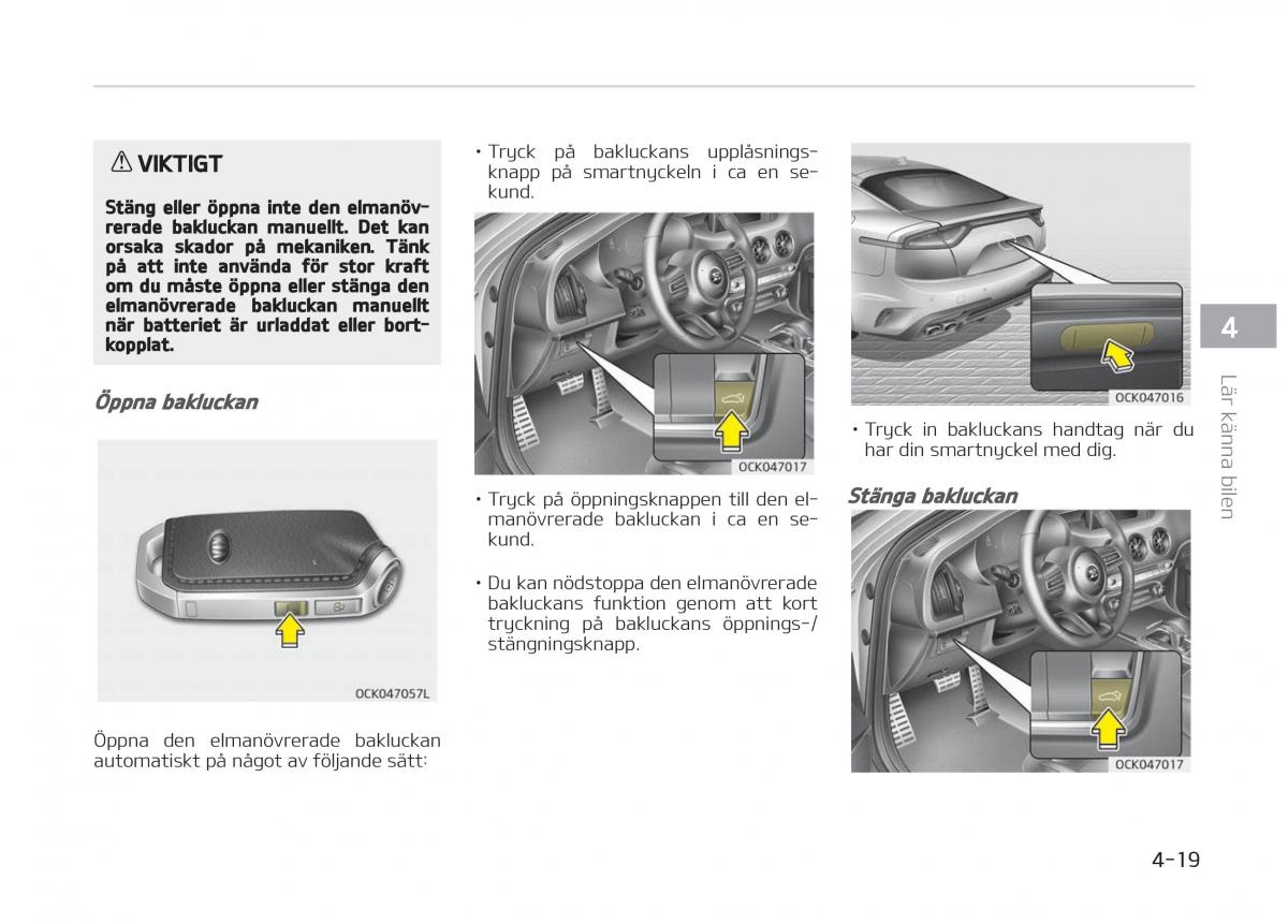 KIA Stinger instruktionsbok / page 109