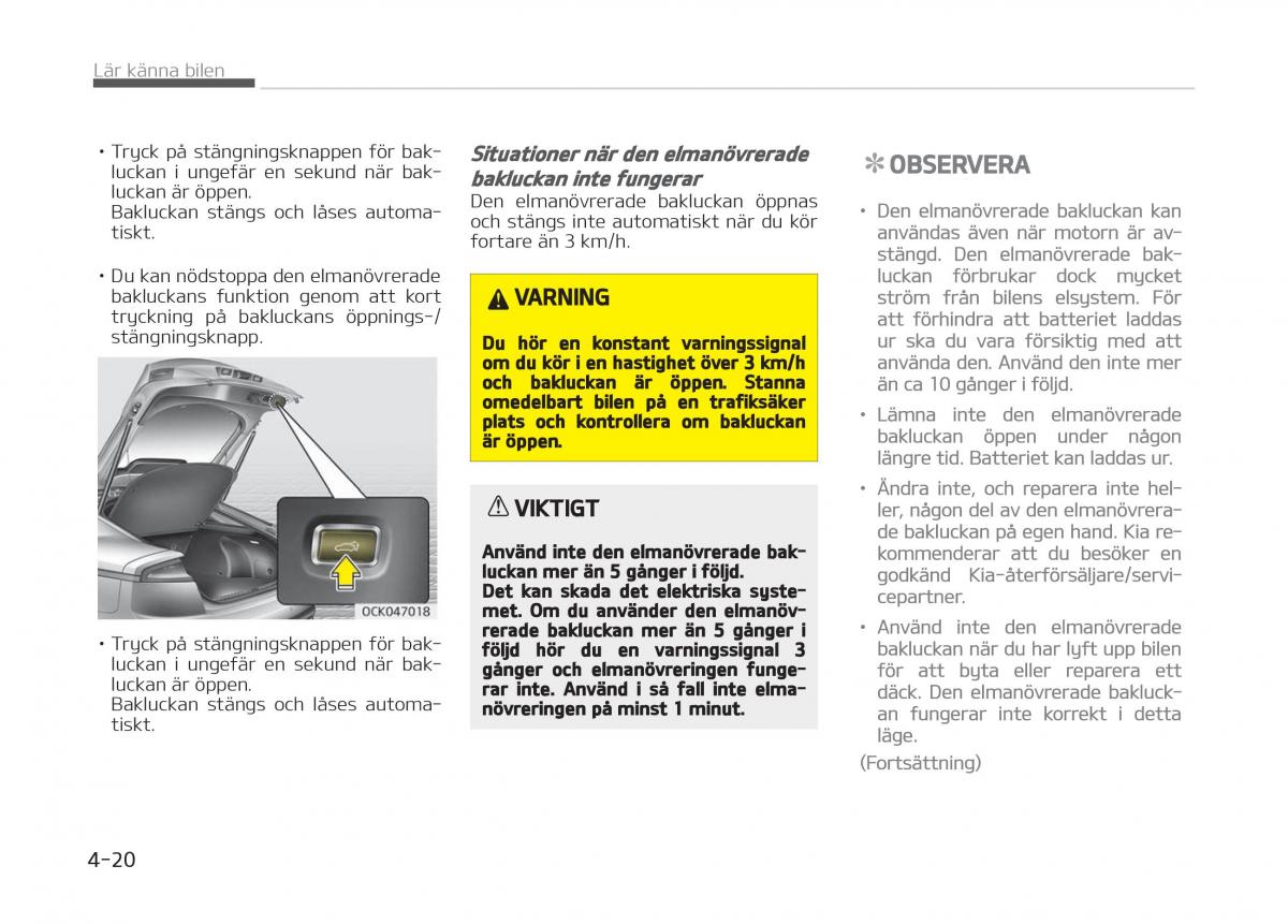 KIA Stinger instruktionsbok / page 110