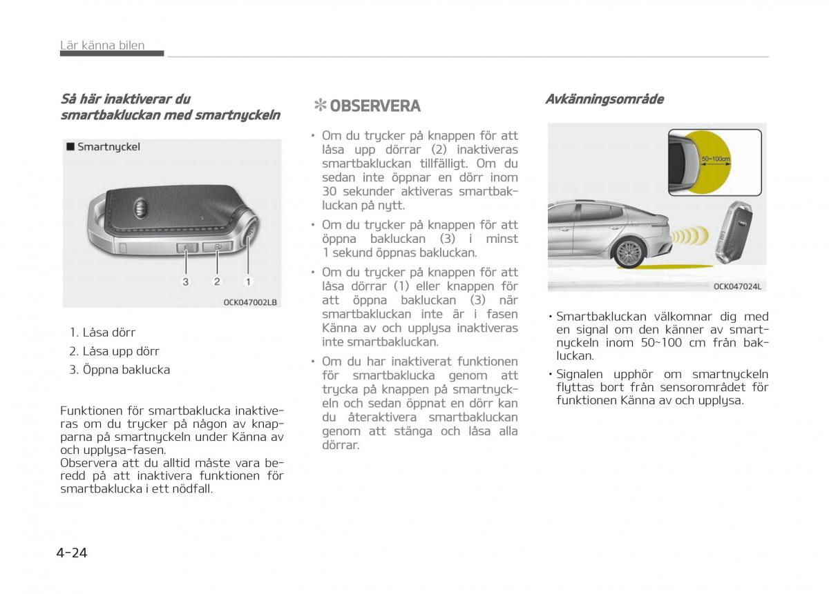 KIA Stinger instruktionsbok / page 114