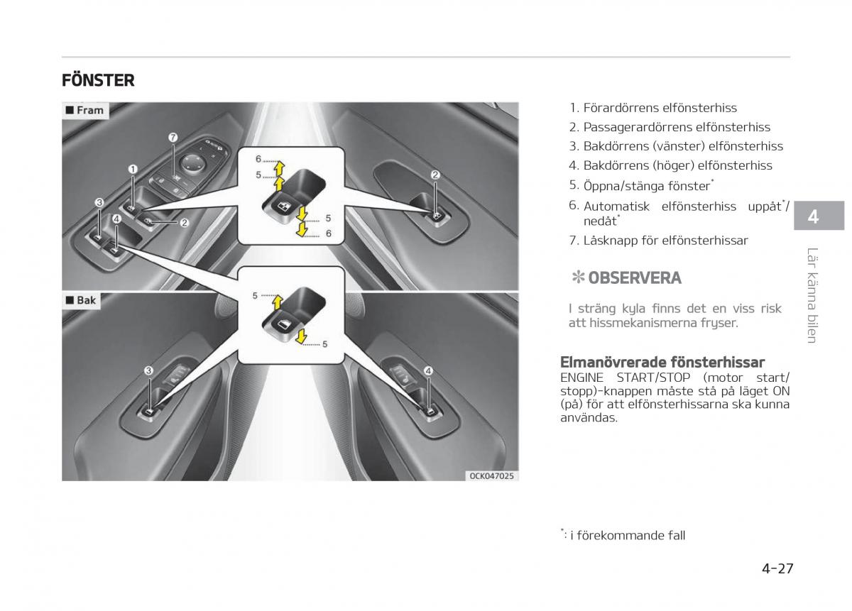 KIA Stinger instruktionsbok / page 117