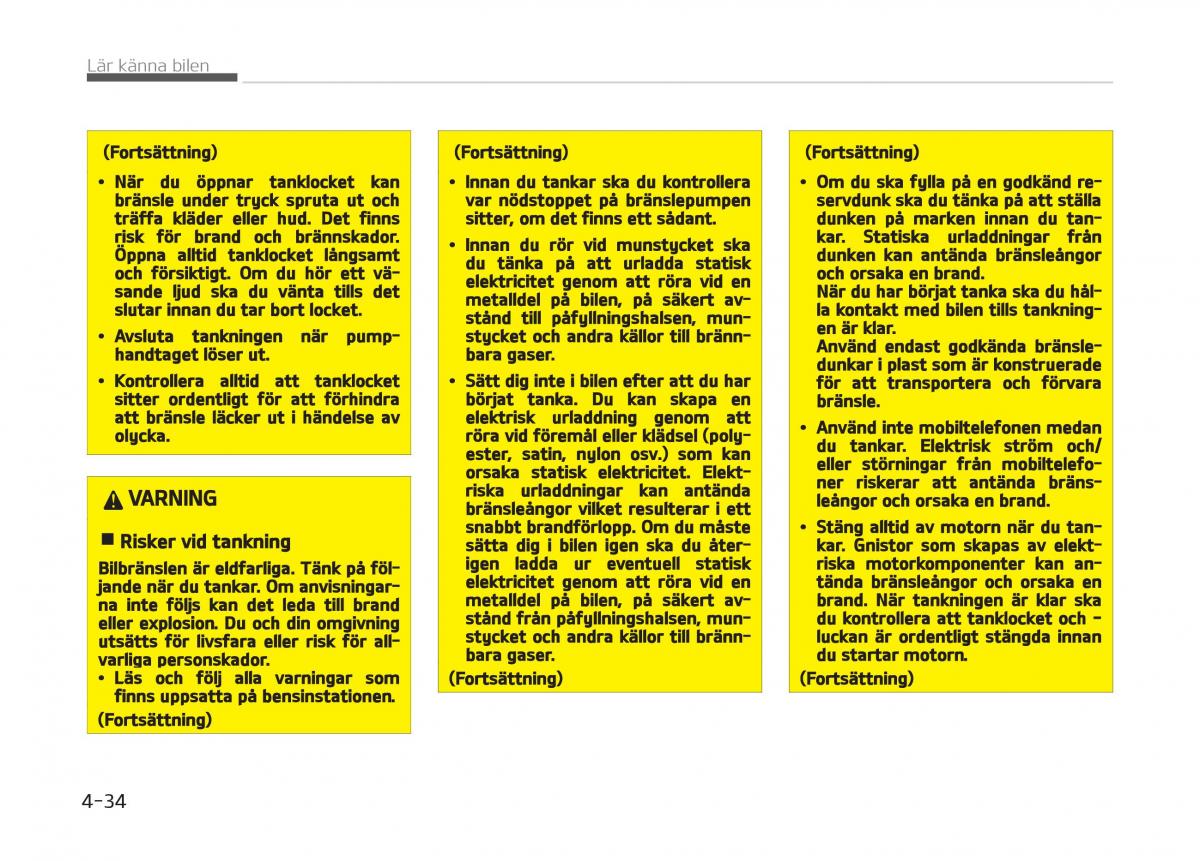 KIA Stinger instruktionsbok / page 124