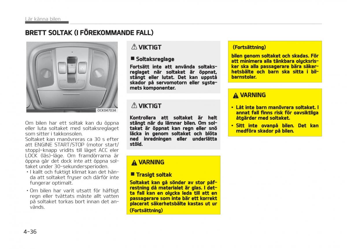 KIA Stinger instruktionsbok / page 126