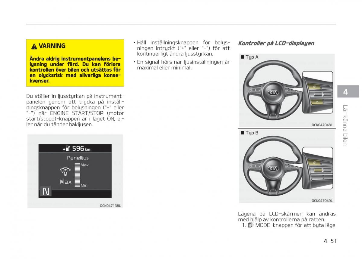 KIA Stinger instruktionsbok / page 141