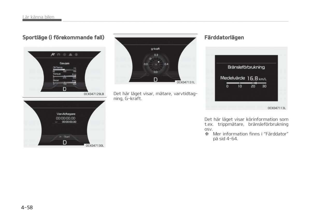 KIA Stinger instruktionsbok / page 148