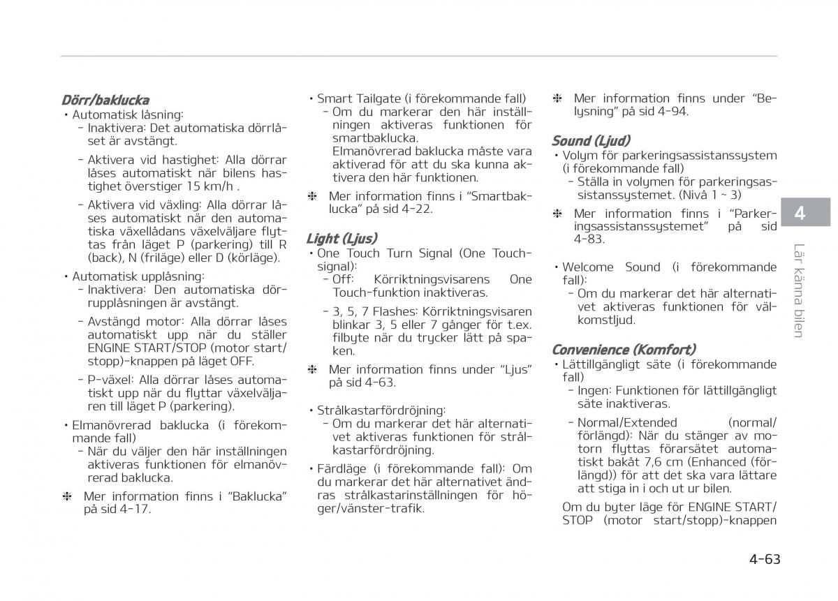 KIA Stinger instruktionsbok / page 153