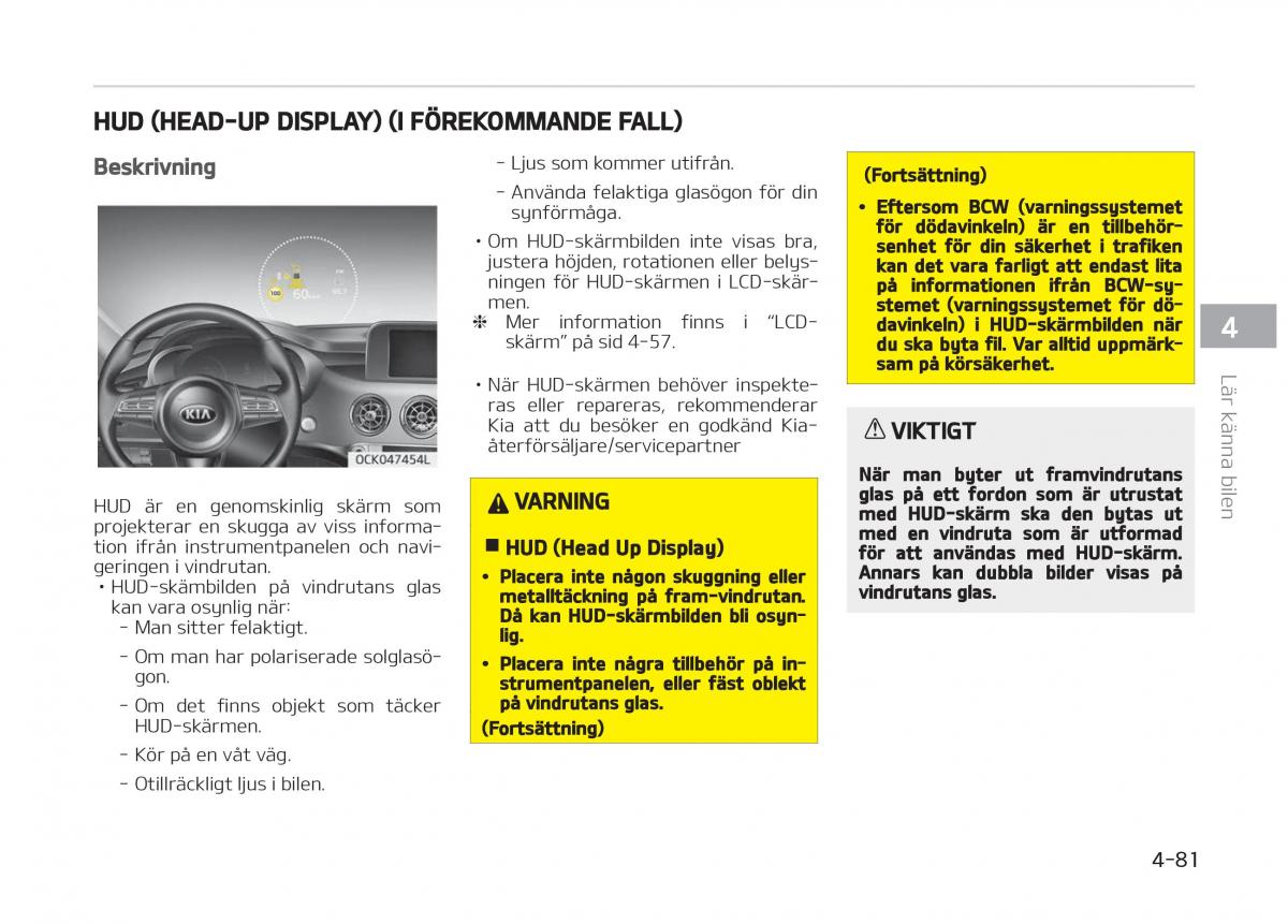 KIA Stinger instruktionsbok / page 171