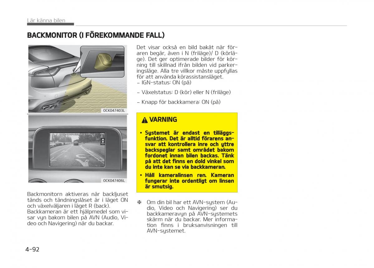 KIA Stinger instruktionsbok / page 182