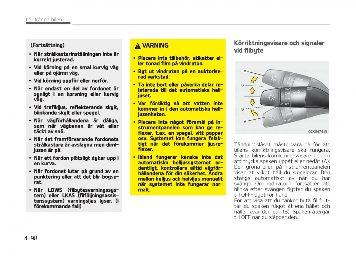 KIA Stinger instruktionsbok / page 188