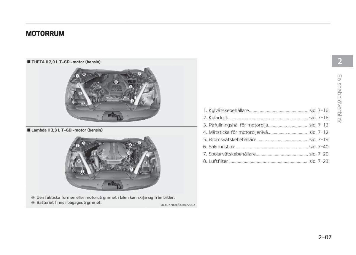 KIA Stinger instruktionsbok / page 19