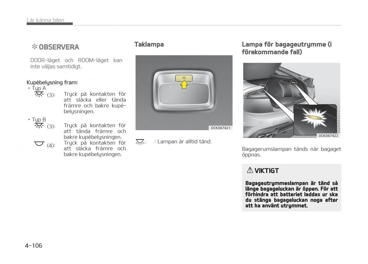 KIA Stinger instruktionsbok / page 196