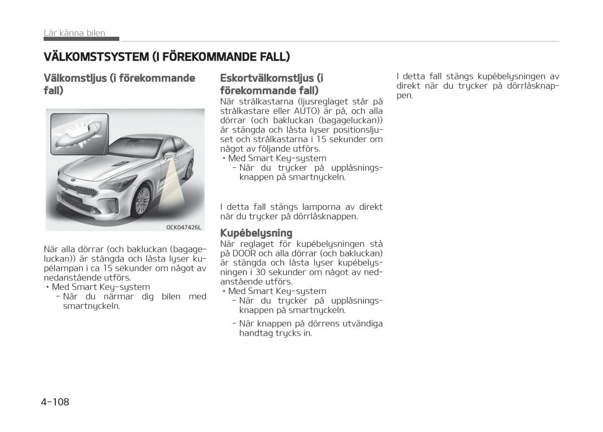 KIA Stinger instruktionsbok / page 198