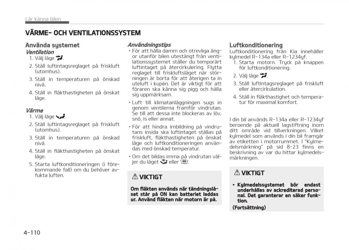 KIA Stinger instruktionsbok / page 200