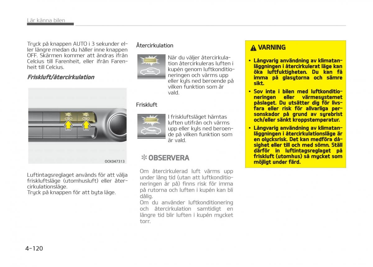 KIA Stinger instruktionsbok / page 210