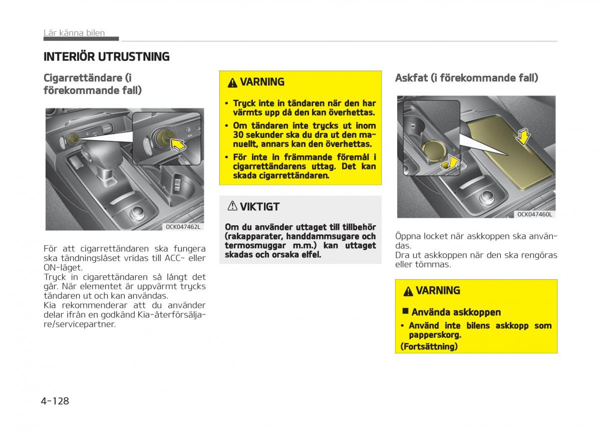 KIA Stinger instruktionsbok / page 218