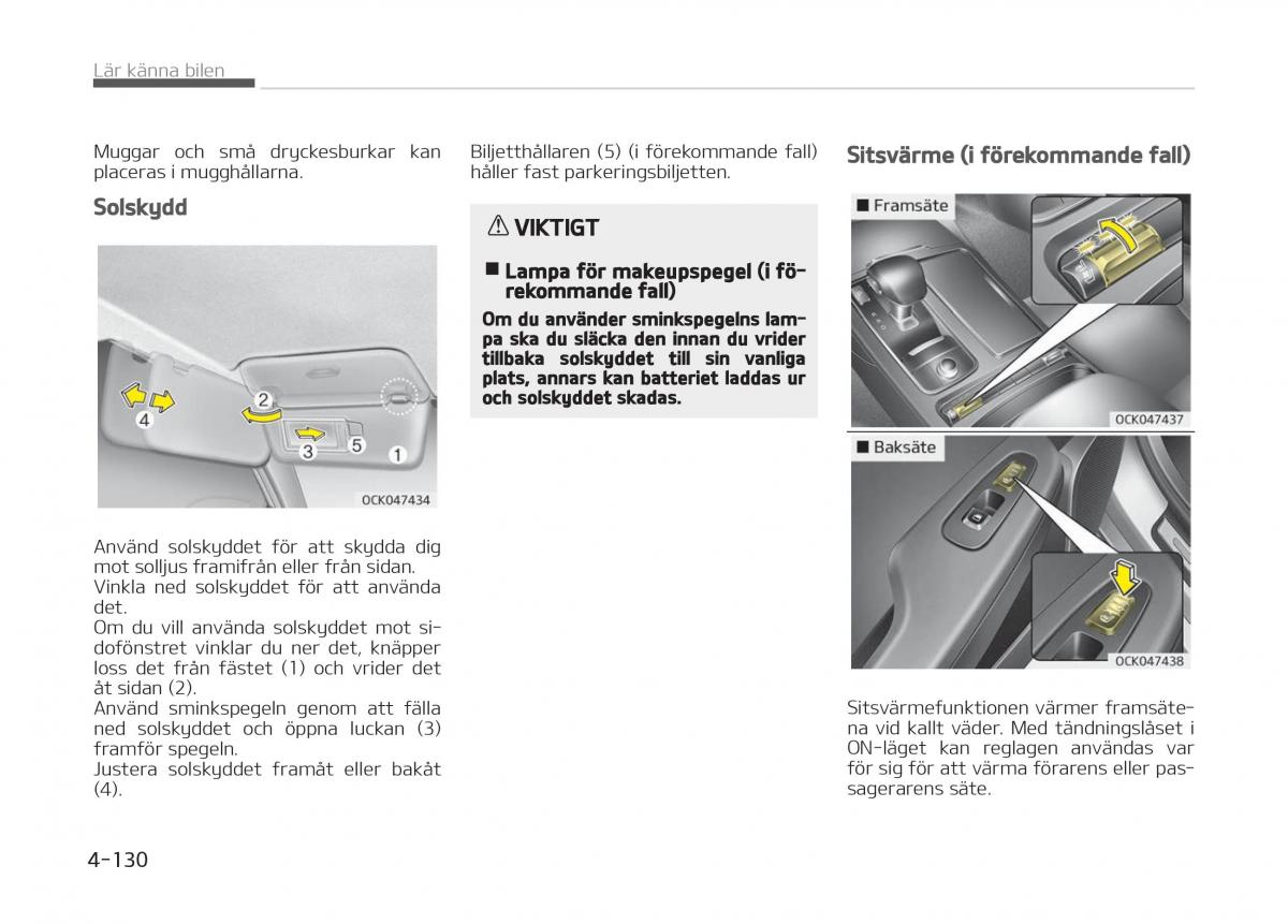 KIA Stinger instruktionsbok / page 220