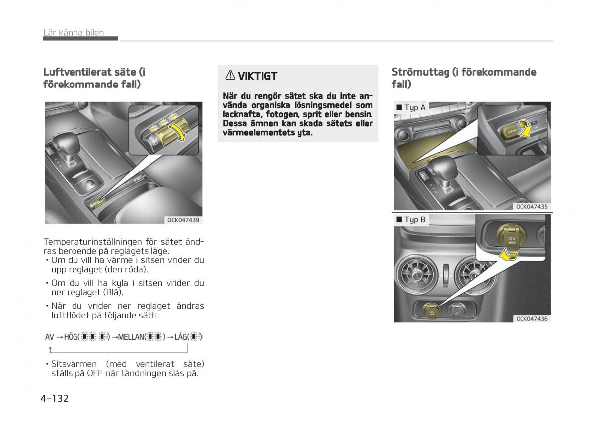 KIA Stinger instruktionsbok / page 222