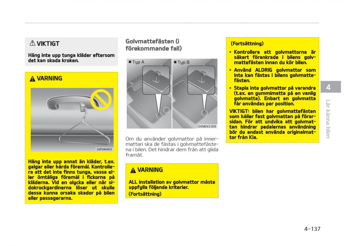 KIA Stinger instruktionsbok / page 227