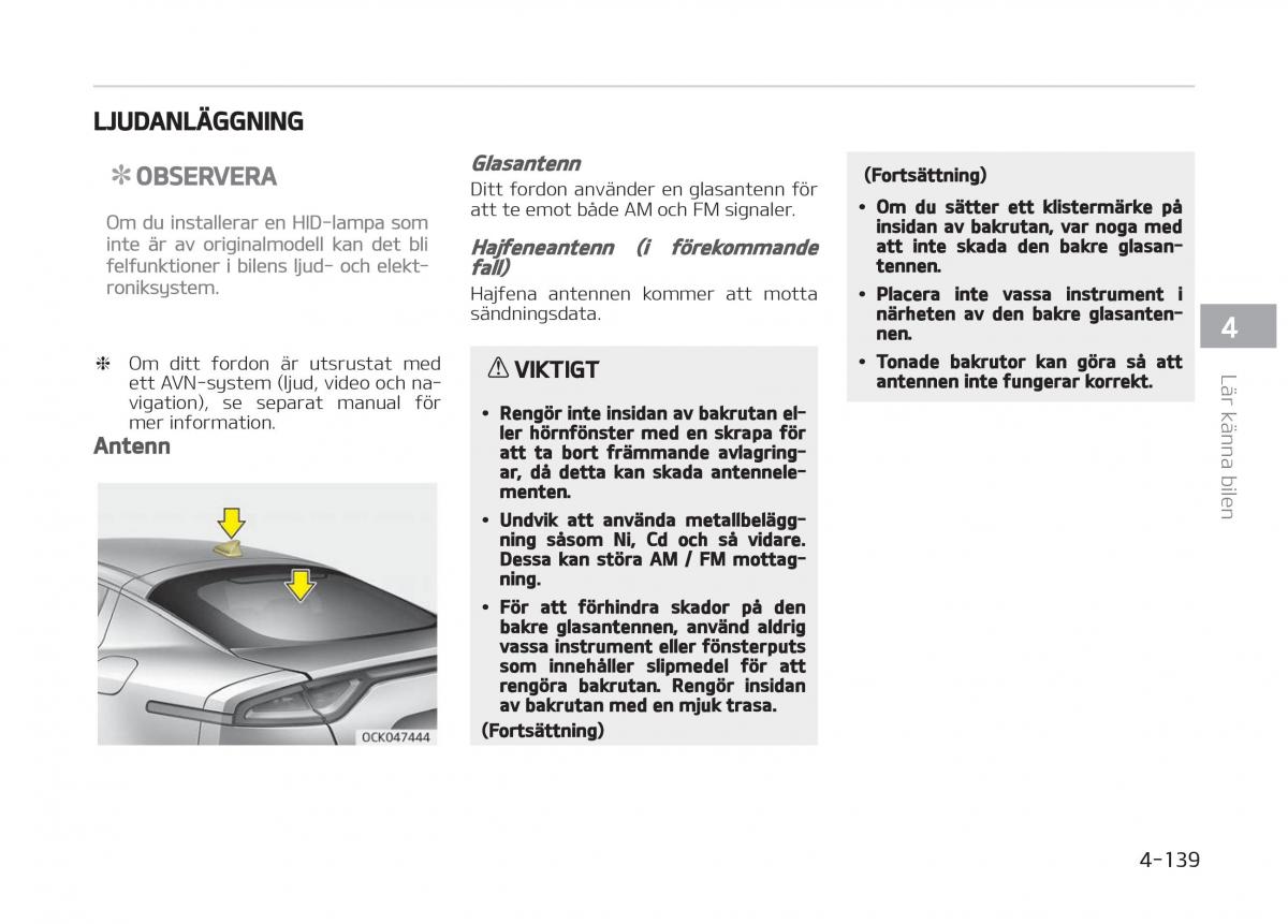 KIA Stinger instruktionsbok / page 229