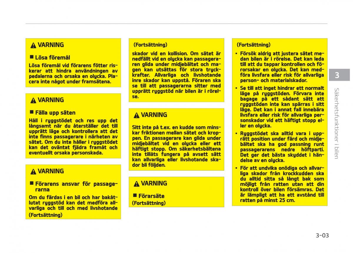 KIA Stinger instruktionsbok / page 23