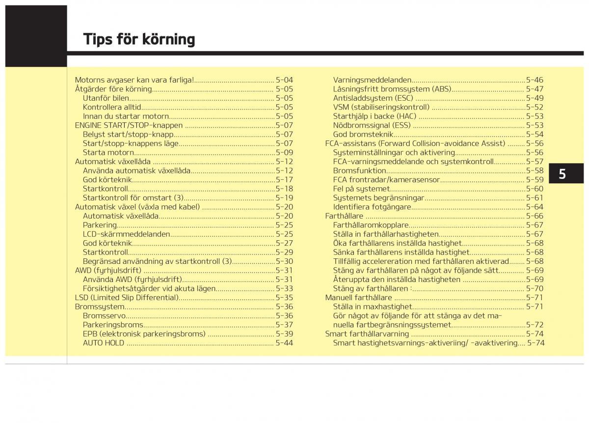 KIA Stinger instruktionsbok / page 233