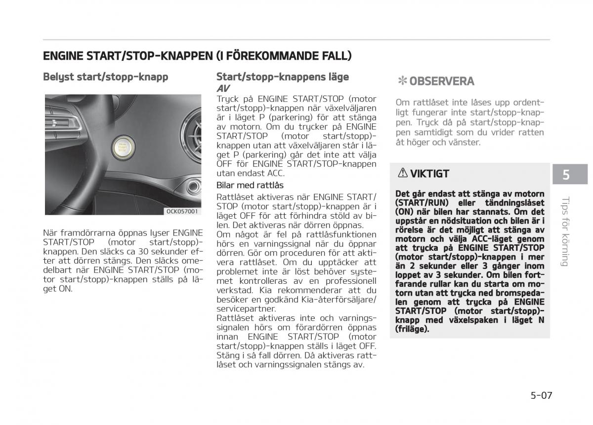 KIA Stinger instruktionsbok / page 239