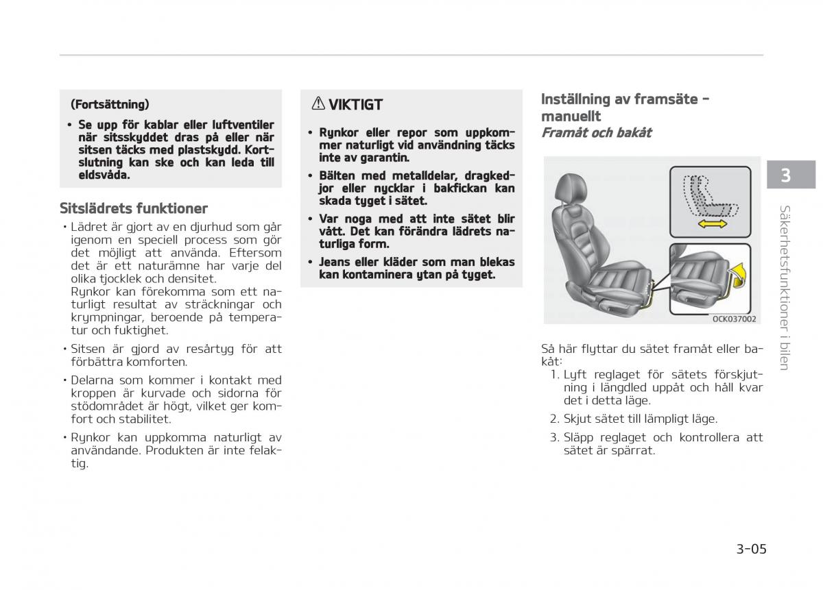 KIA Stinger instruktionsbok / page 25