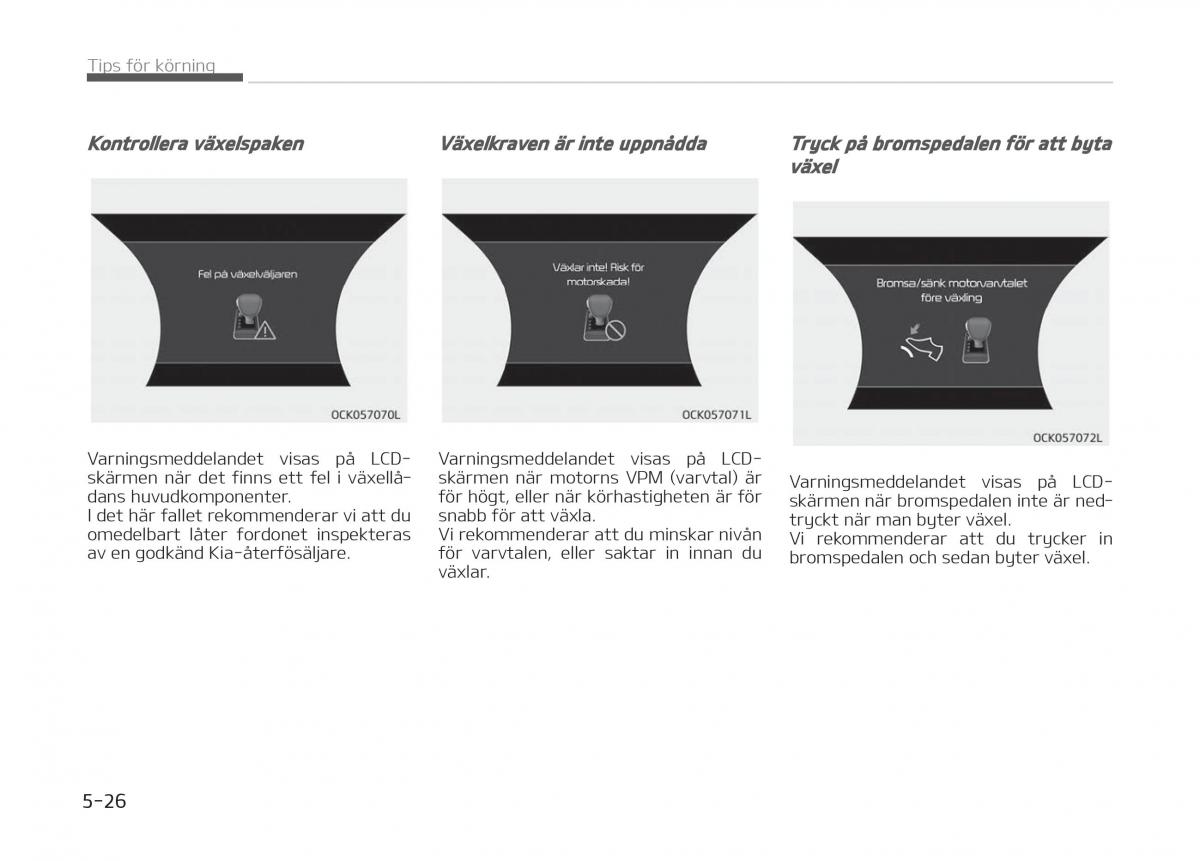 KIA Stinger instruktionsbok / page 258