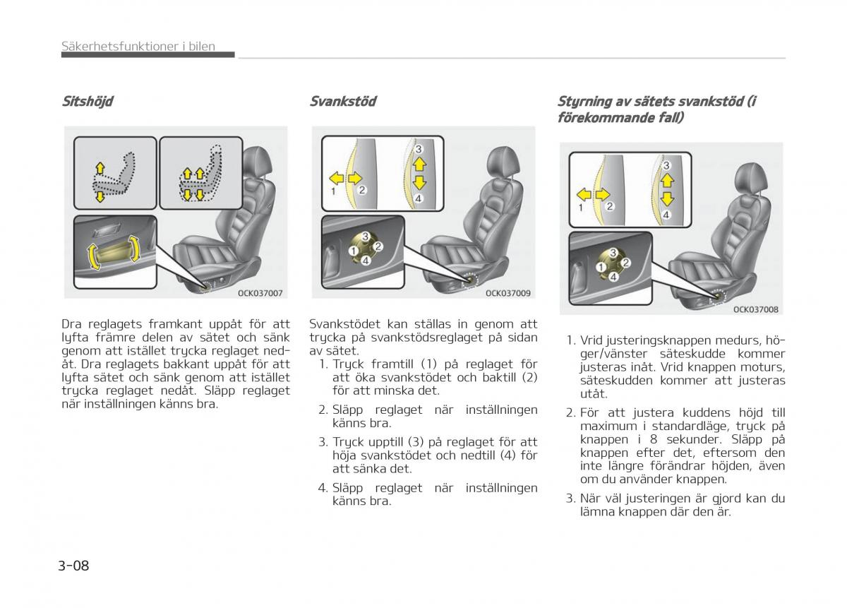 KIA Stinger instruktionsbok / page 28