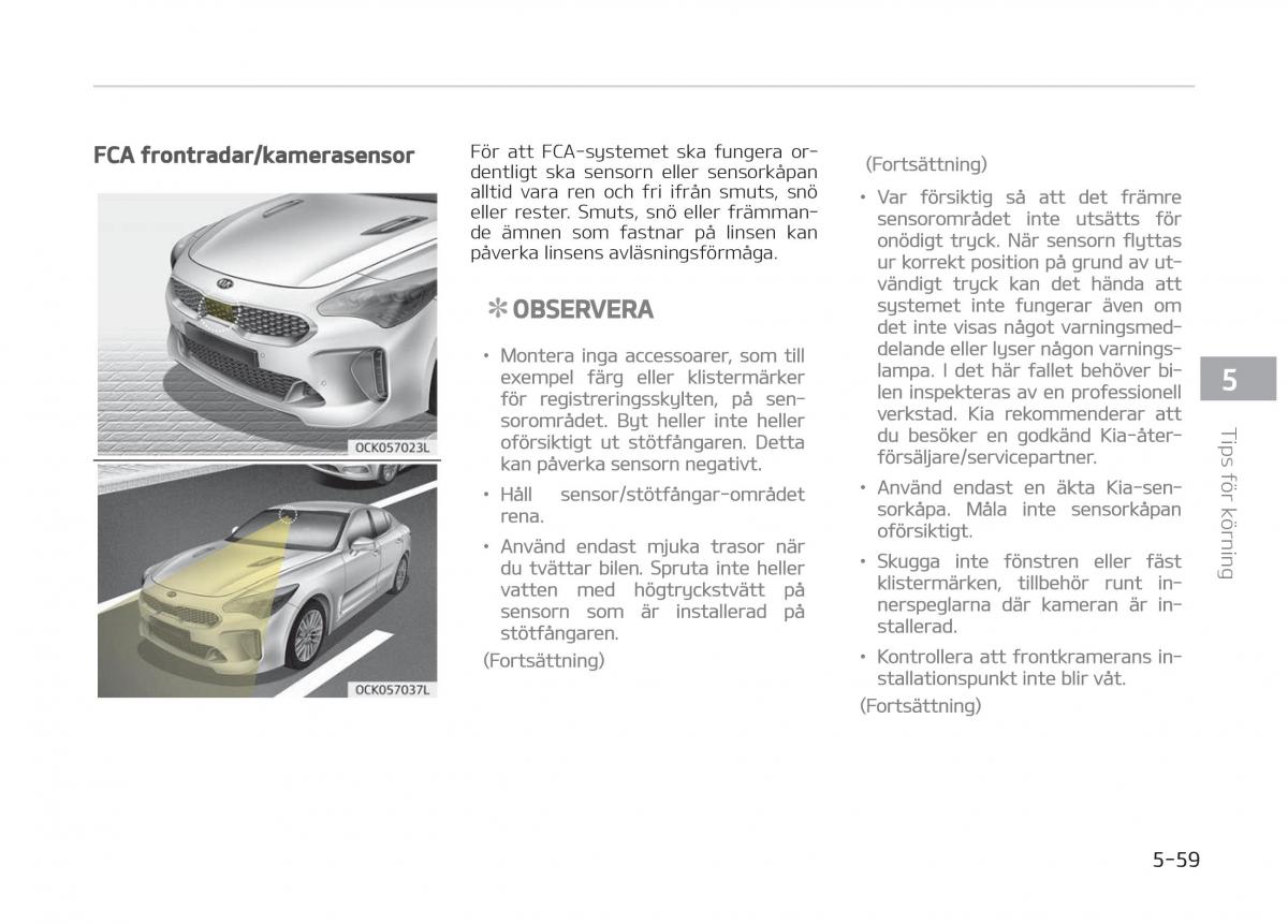 KIA Stinger instruktionsbok / page 291