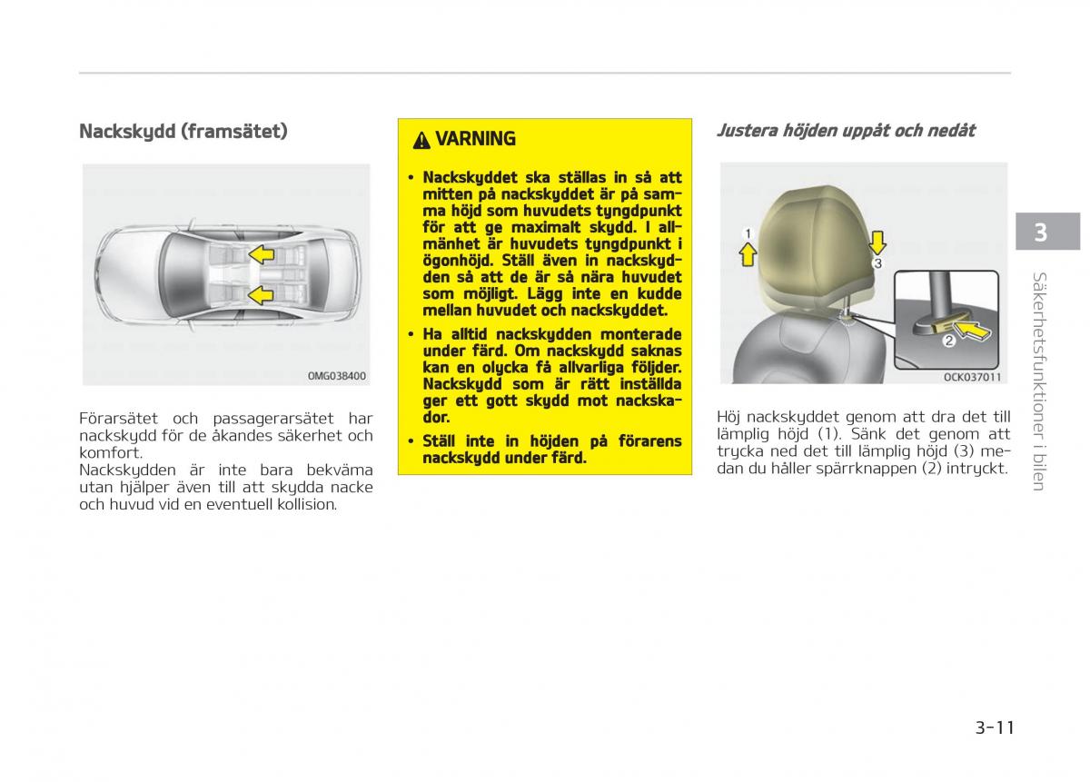 KIA Stinger instruktionsbok / page 31