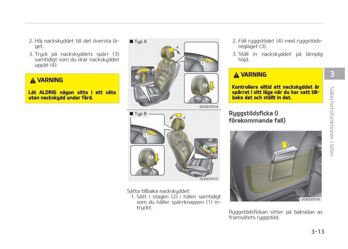 KIA Stinger instruktionsbok / page 33