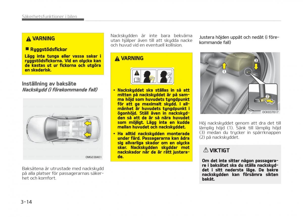 KIA Stinger instruktionsbok / page 34