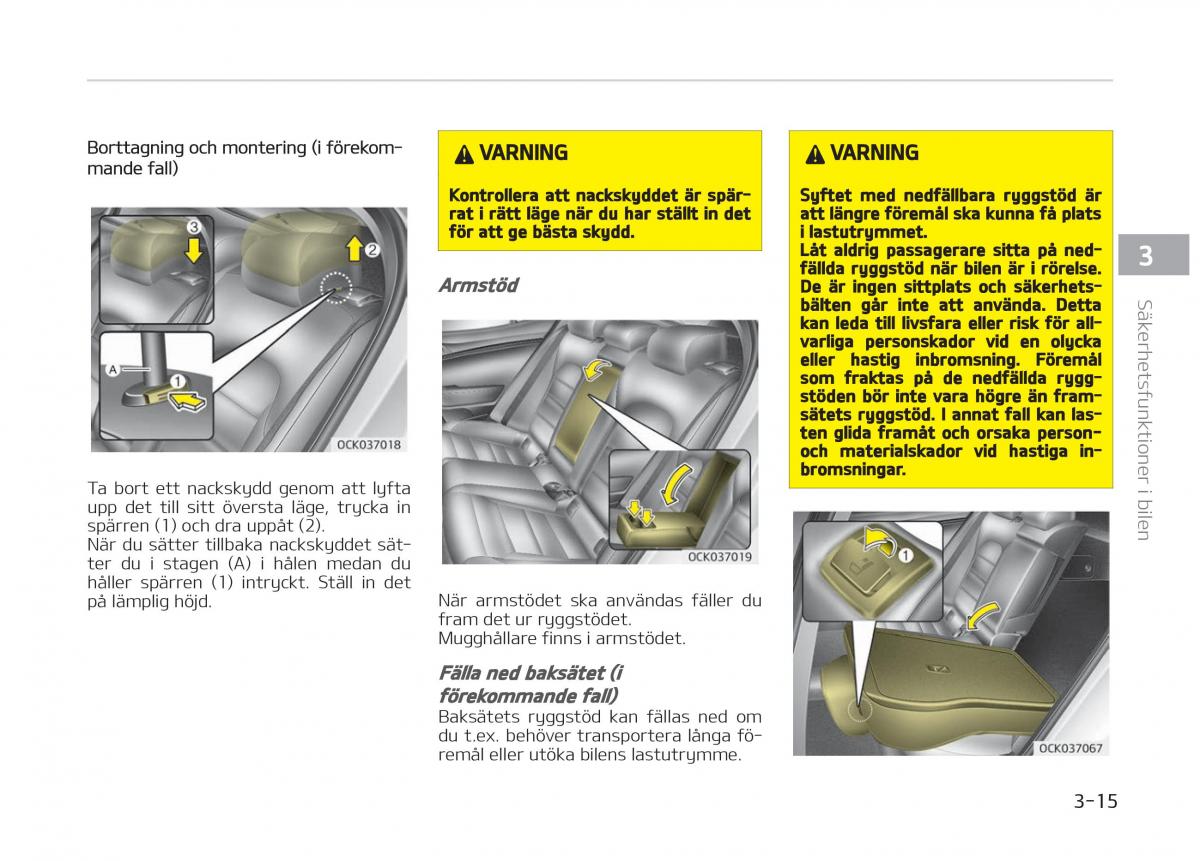 KIA Stinger instruktionsbok / page 35