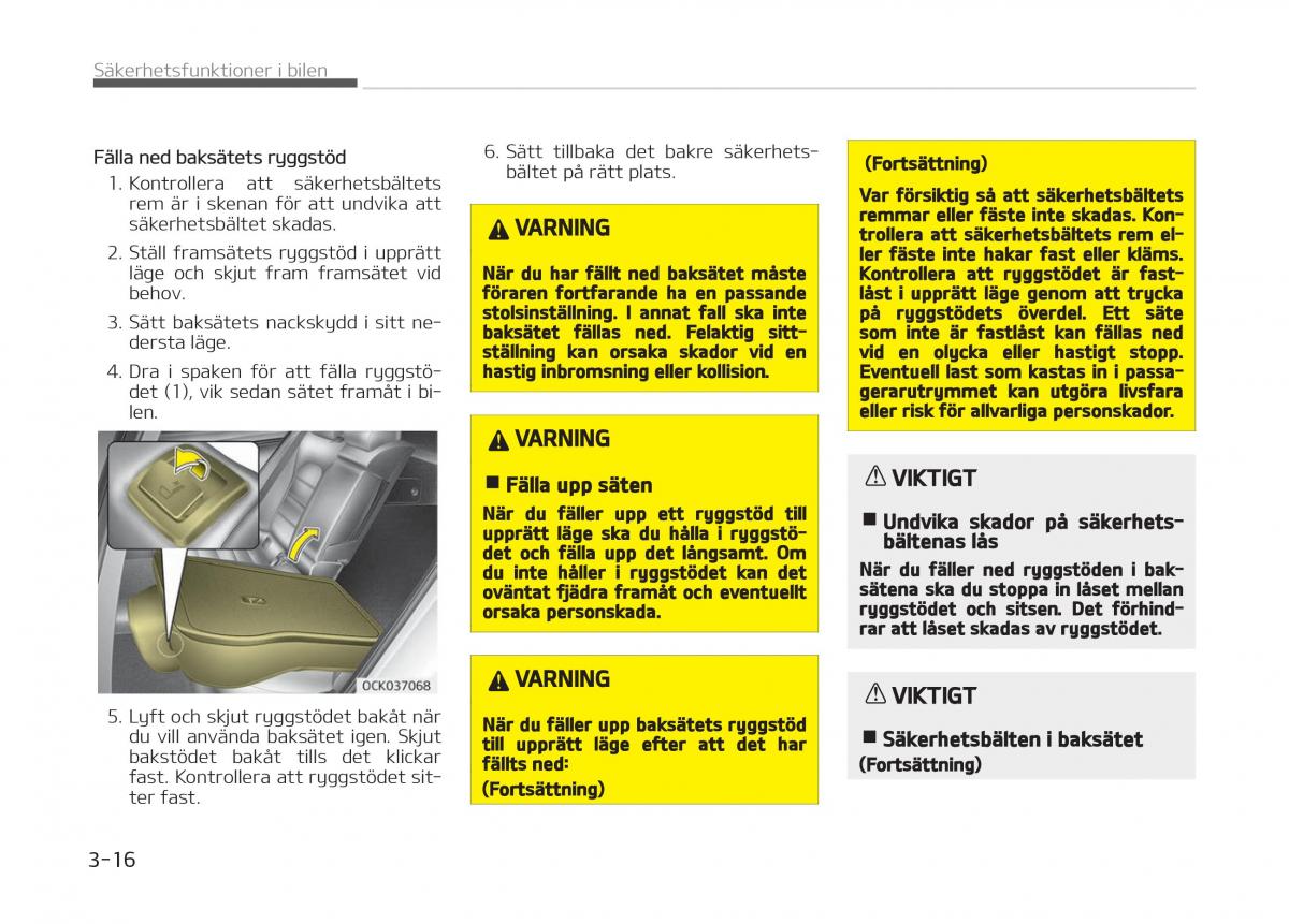 KIA Stinger instruktionsbok / page 36