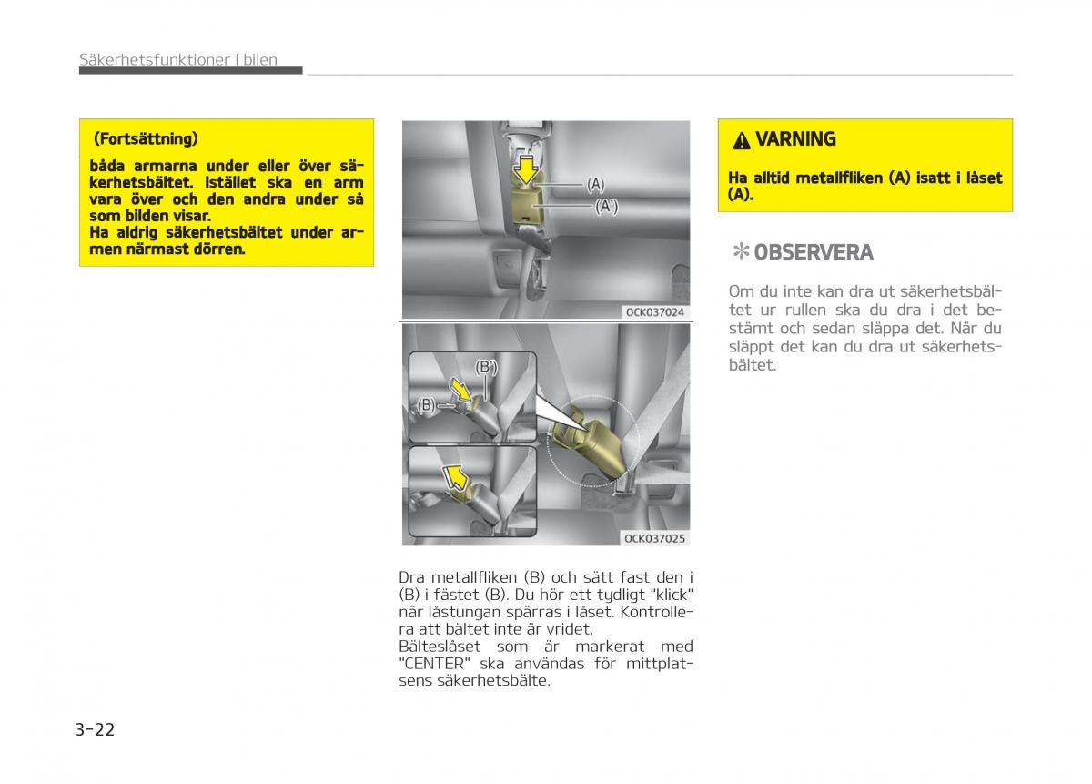 KIA Stinger instruktionsbok / page 42