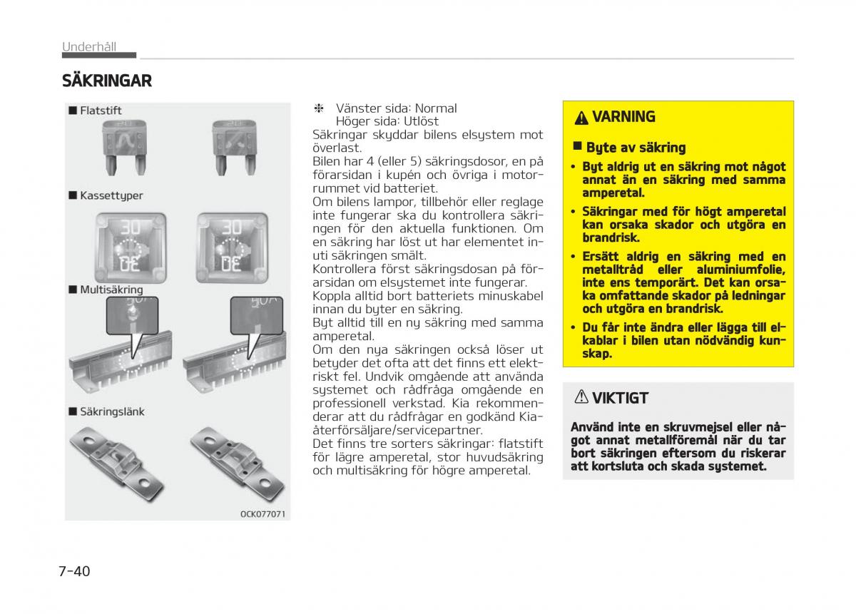 KIA Stinger instruktionsbok / page 444