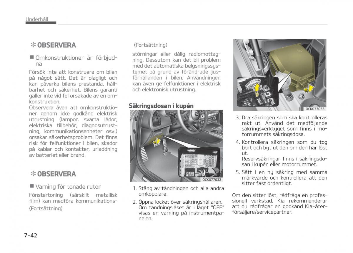 KIA Stinger instruktionsbok / page 446