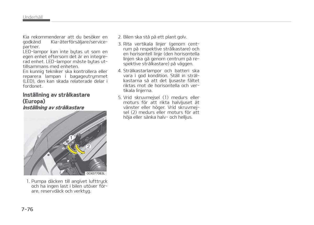 KIA Stinger instruktionsbok / page 480