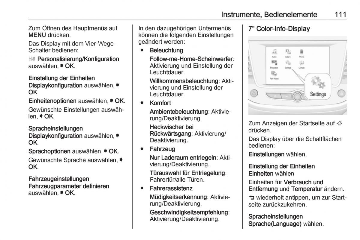 Opel Grandland X Handbuch / page 113