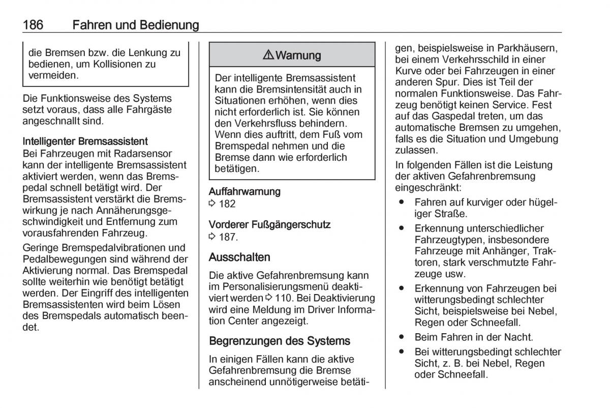 Opel Grandland X Handbuch / page 188