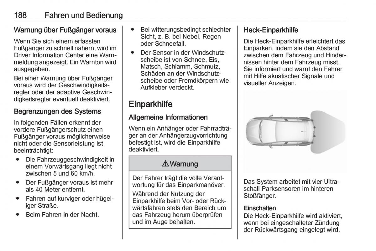 Opel Grandland X Handbuch / page 190