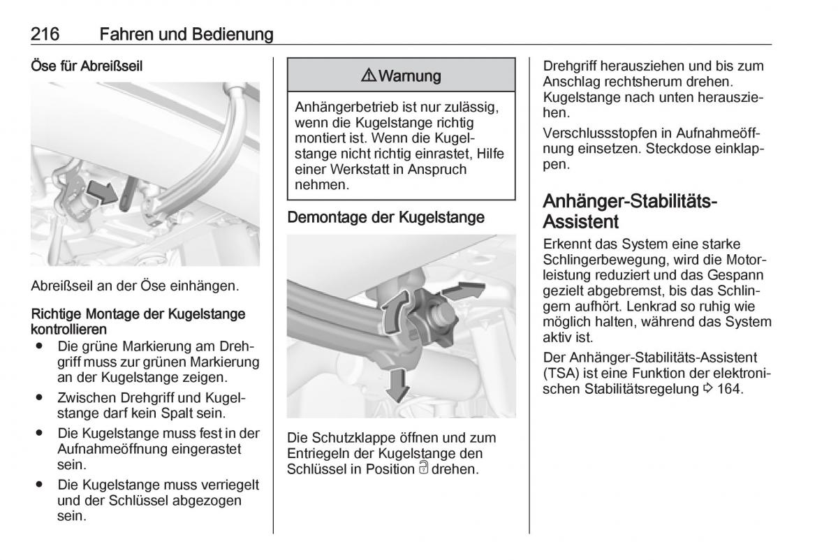 Opel Grandland X Handbuch / page 218