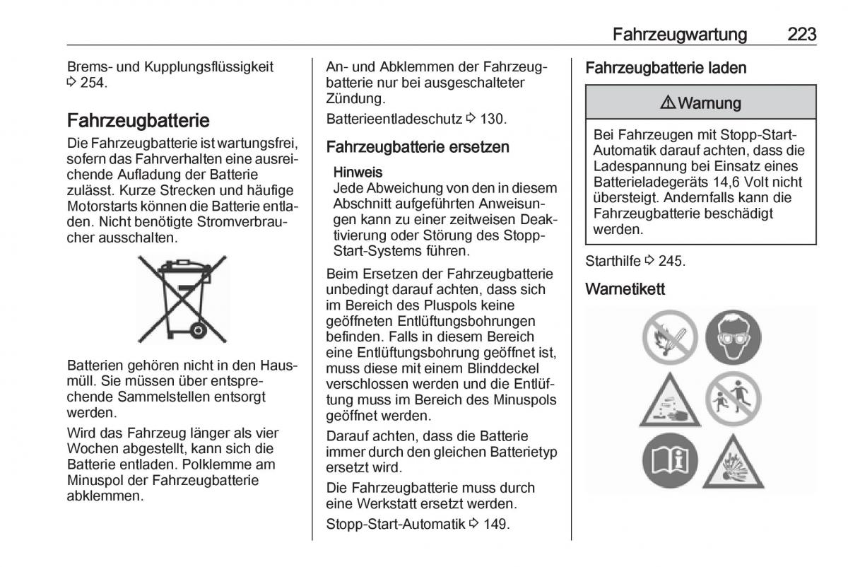 Opel Grandland X Handbuch / page 225