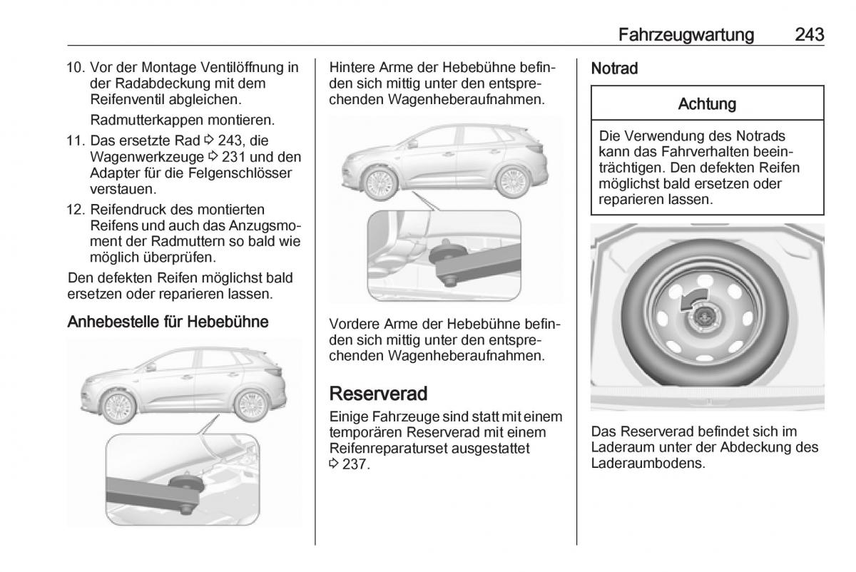 Opel Grandland X Handbuch / page 245