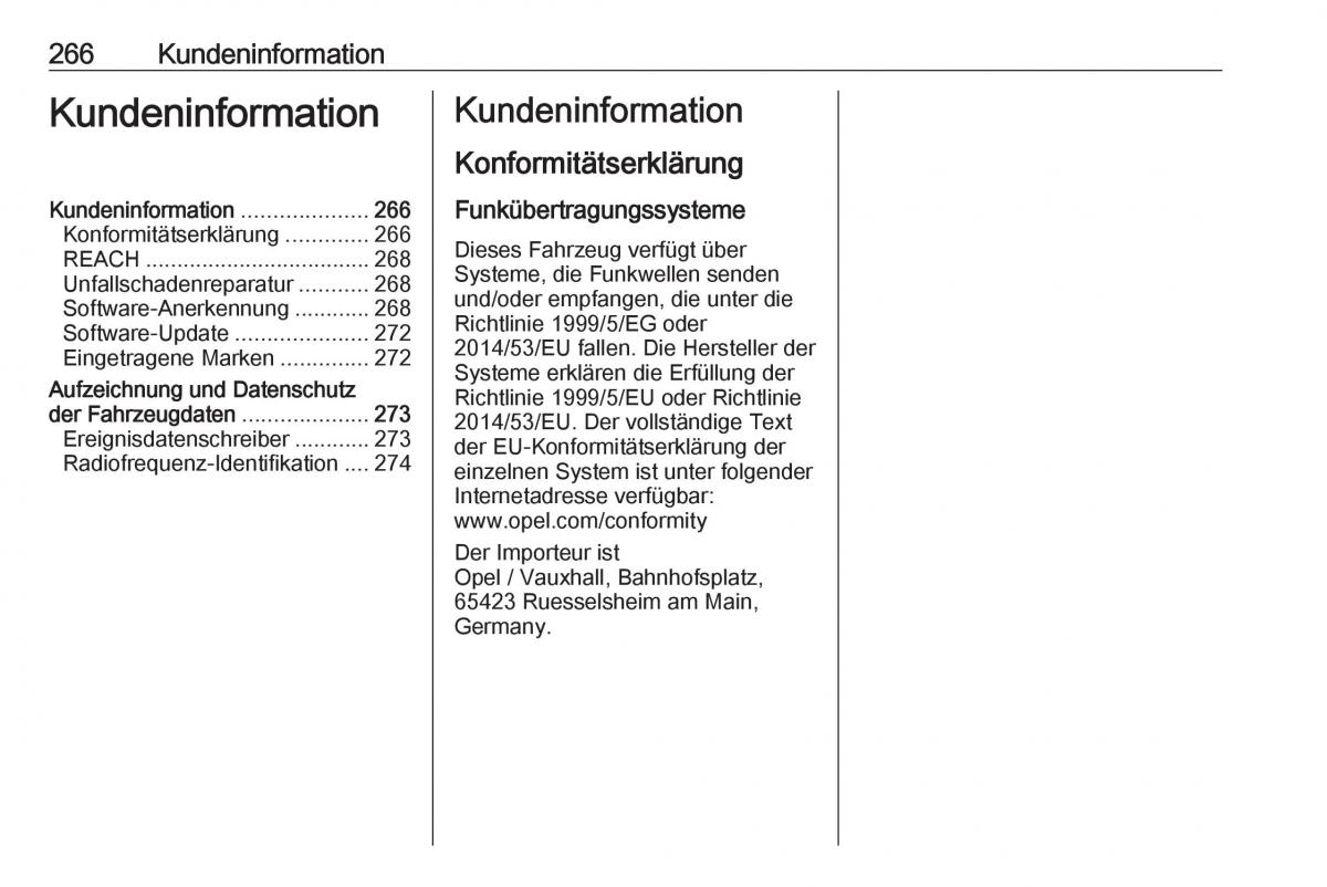 Opel Grandland X Handbuch / page 268