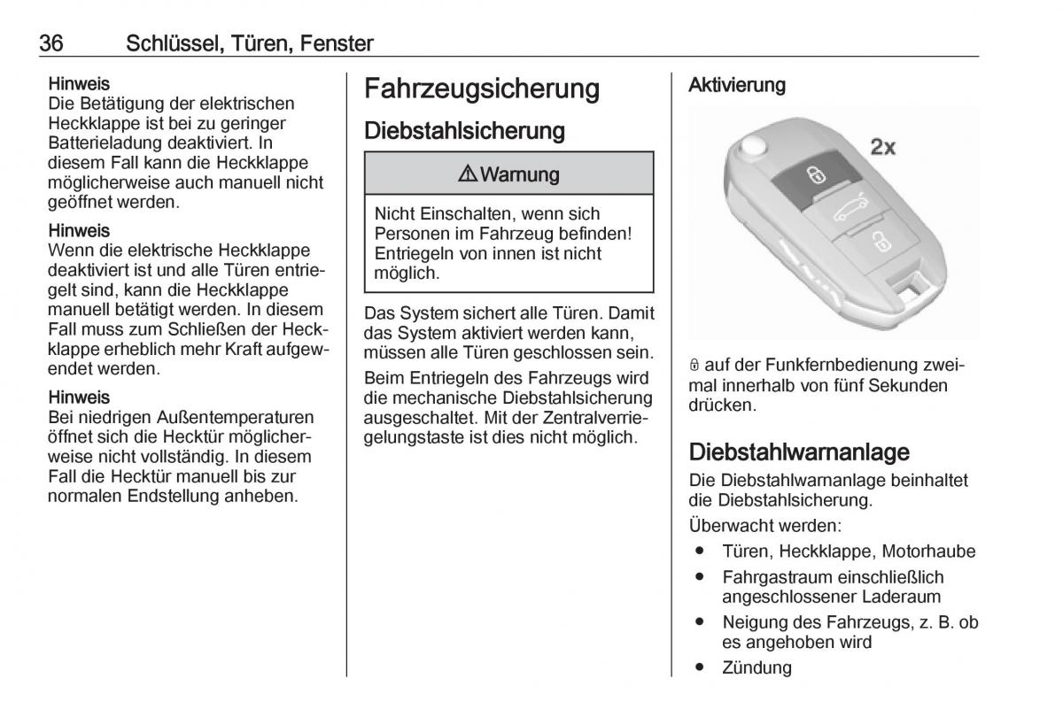 Opel Grandland X Handbuch / page 38