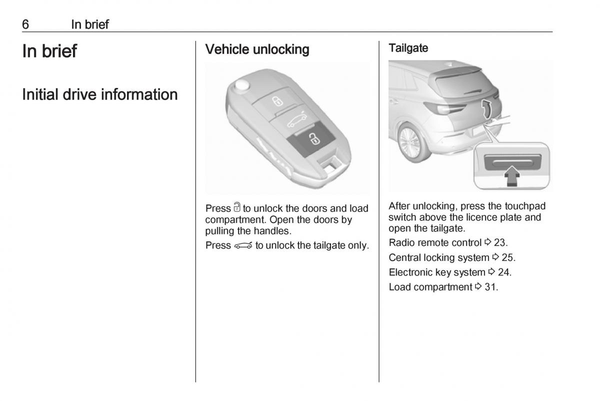 Opel Grandland X owners manual / page 8