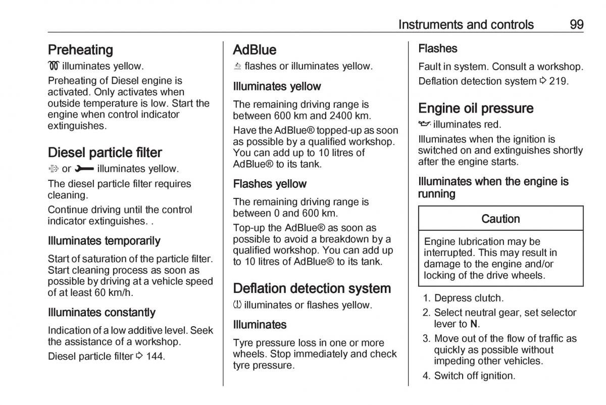 Opel Grandland X owners manual / page 101